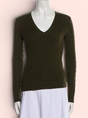 RALPH LAUREN Slim Fit V Neck Cashmere Sweater